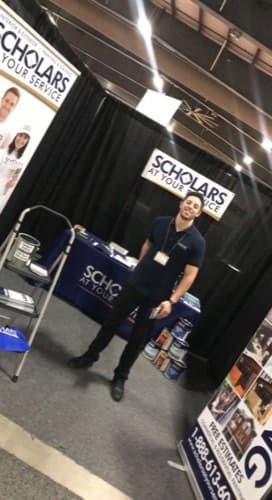 Connor at a trade show